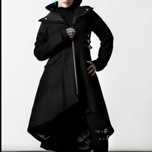 Killstar Black Trench Coat Act Of War with Buckle Detail Size XXL.